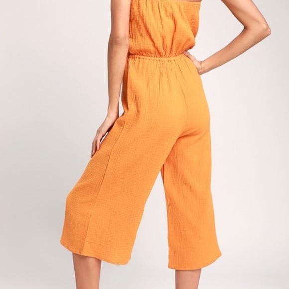 Strapless Jumpsuit Cropped Wide Leg - Picture 2 of 3